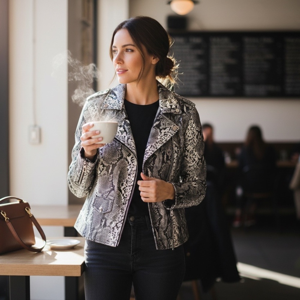 Philosophy Python Vegan Leather Jacket - image 3